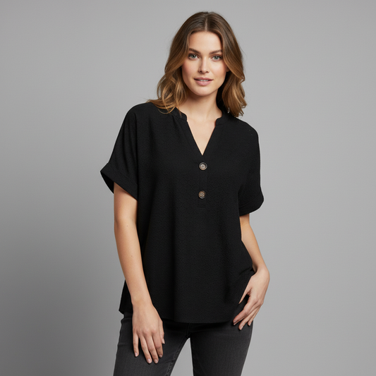 Women's V-Neck Short Sleeve Top | Casual Summer Top